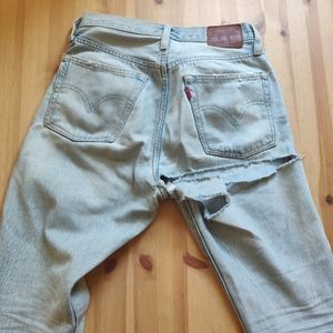 HOLD - RIPPED 501S Levi's Button Fly Cropped For …